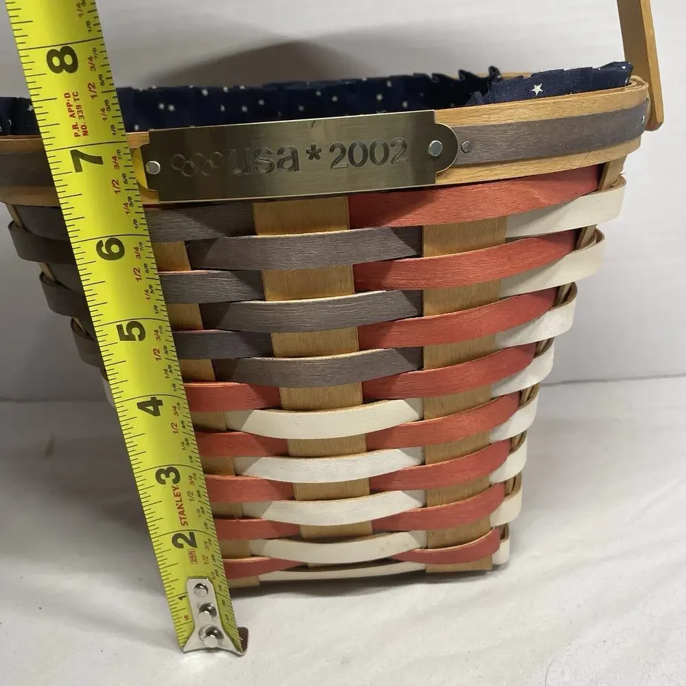American Traditions 2002 USA Olympic Basket FLAG Design Red White Blue Patriotic